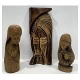 Hand Carved Wooden Jesus Scultpure,Madonna & Child