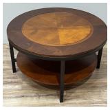 Round Wood & Metal Coffee Table