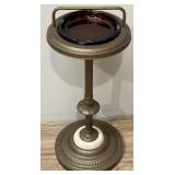 Antique Copper? & Marble Ashtray Stand