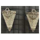 Antique Replica Crystal Basket Brass Wall Sconces
