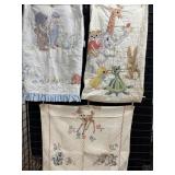 Vintage Hand Stitched Bambi Quilt, Animal Friends