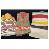 3 Vintage Pendelton Style Wool? Throw Blankets