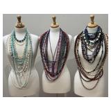 1960s Womens Beaded Necklaces, Large Lot