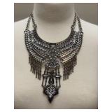 Vintage Boho Statement Necklace, Costume Jewelry