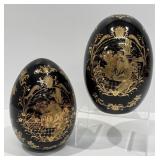 Vintage Limoges Black & Gold Gilded Eggs