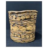 Hand Thrown Signed Unique Coil Pottery Pot, Studio