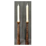 Mid Century Modern Brazilian Rosewood Candlesticks
