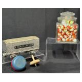 Vintage Glass Marbles, Lionel Scout Car