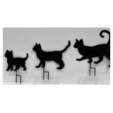 2 Sets of Black Cat Trio Garden Stakes, NOS