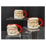 Vintage Miniature Ceramic Santa Cups