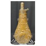 Civil War Metal Black Powder Horn with Crane