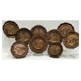 Vintage Souvenir Carved Wood Wall Plaques