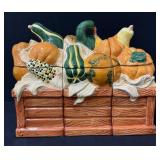 1994 Boston Warehouse Harvest Basket Cookie Jars