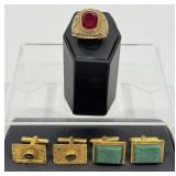Williams High School Class Ring,14 KG Cufflinks