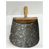 Antique Tin & Wood Grain Scoop