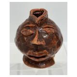Hand Thrown Signed Pottery Face Jug