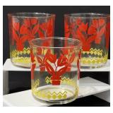 Hazel Atlas Red Tulips Half Pint Glasses