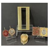 Antique Tintype Photographs, Filigree Tissue Cover