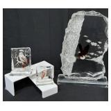 Wald Designs Hand Carved Lucite Owl, Lucite Eagle