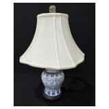 Blue & White Asian Porcelain Table Lamp, Read