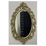 Vintage Ornate Brass Oval Wall Mirror