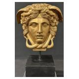 Medusa Head Statue on Base, Greek Roman Art