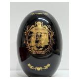 Vintage Satsuma Porcelain Black Gold Gilded Egg