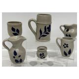 Williamsburg Pottery Cobalt Blue Flower Stein,More