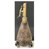 Civil War Leather Black Powder Horn with Squirrels