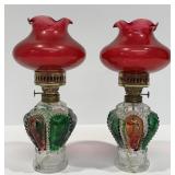 Vintage Multi-Color Kerosene Oil Lamps