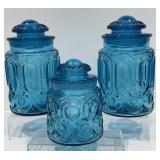 Vintage LE Smith Moon & Stars Glass Canister Set