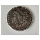1891 P Morgan Silver Dollar,FINE