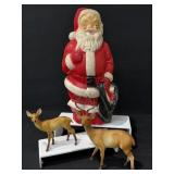 Vintage Empire Blow Mold Santa, Plastic Reindeer