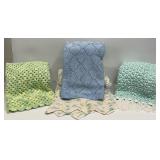 Vintage Hand Knit Baby Blankets, Various Patterns