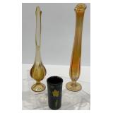 Vintage Viking Six Petal Swung Vase, Carnival Vase