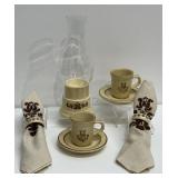 Pfaltzgraff Village Demitasse, Lantern, Napkins