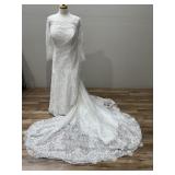 Vintage Long Sleeve Lace Sheath Wedding Dress