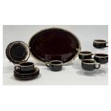 Pfaltzgraff Brown Drip Oval Casserole, Flat Cups