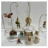 Vintage Felt Pixie Elf Ornaments, Putz Ornament