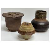 Hand Thrown Signed Pottery Frog, Vessels