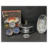 Silver Plate Cake Stand, Serving Bowls