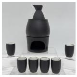 Ceramic Sake Set with Warmer & Cups