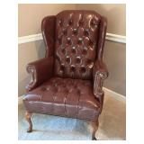 Hancock & More Leather Wing Back Chair