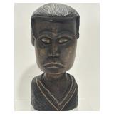 Hand-Carved Wooden Bust