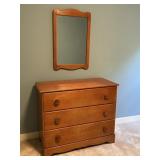 Maple Chest of Drawers & Mirror