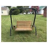 Wooden Swing with Metal Frame