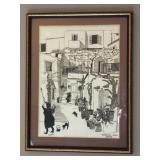 Framed Charming Street Scene of Anafiotika, Plaka