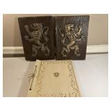 Pair of Fighting Medieval Crests & Scrap Book