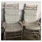 Wooden Porch Rocking Chair Pair