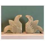 Marble Tulip Bookends